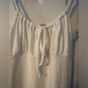 Junior white eyelet mini dress